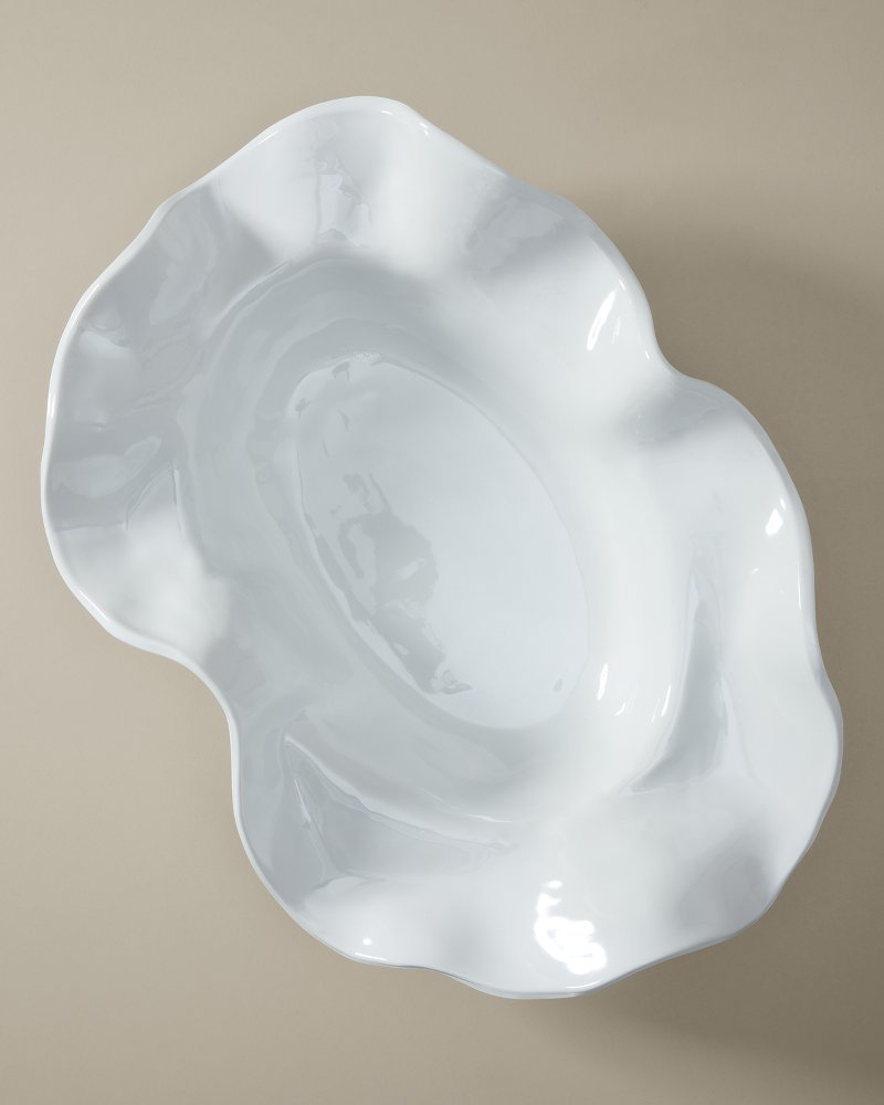 Wavy Oval Melamine Serving Bowl