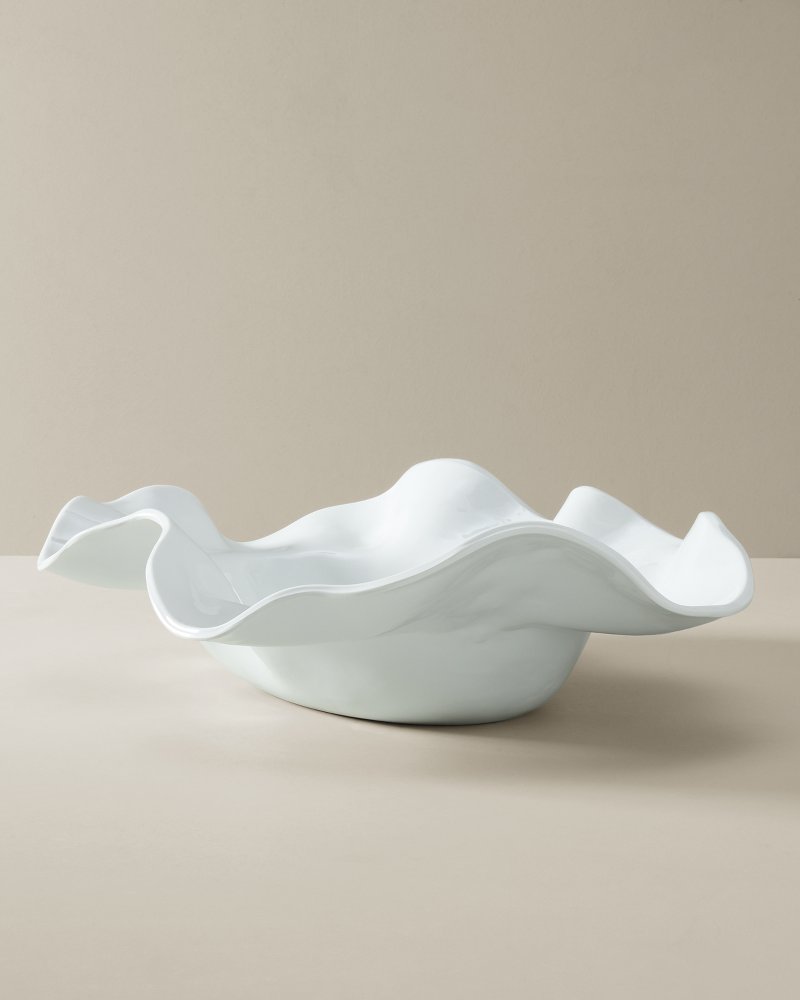 Wavy Oval Melamine Serving Bowl