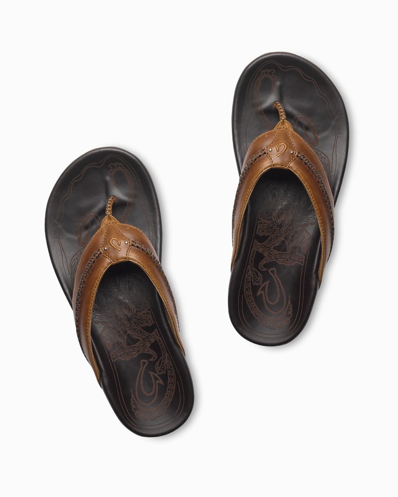 Men's olukai mea on sale ola leather slide sandals