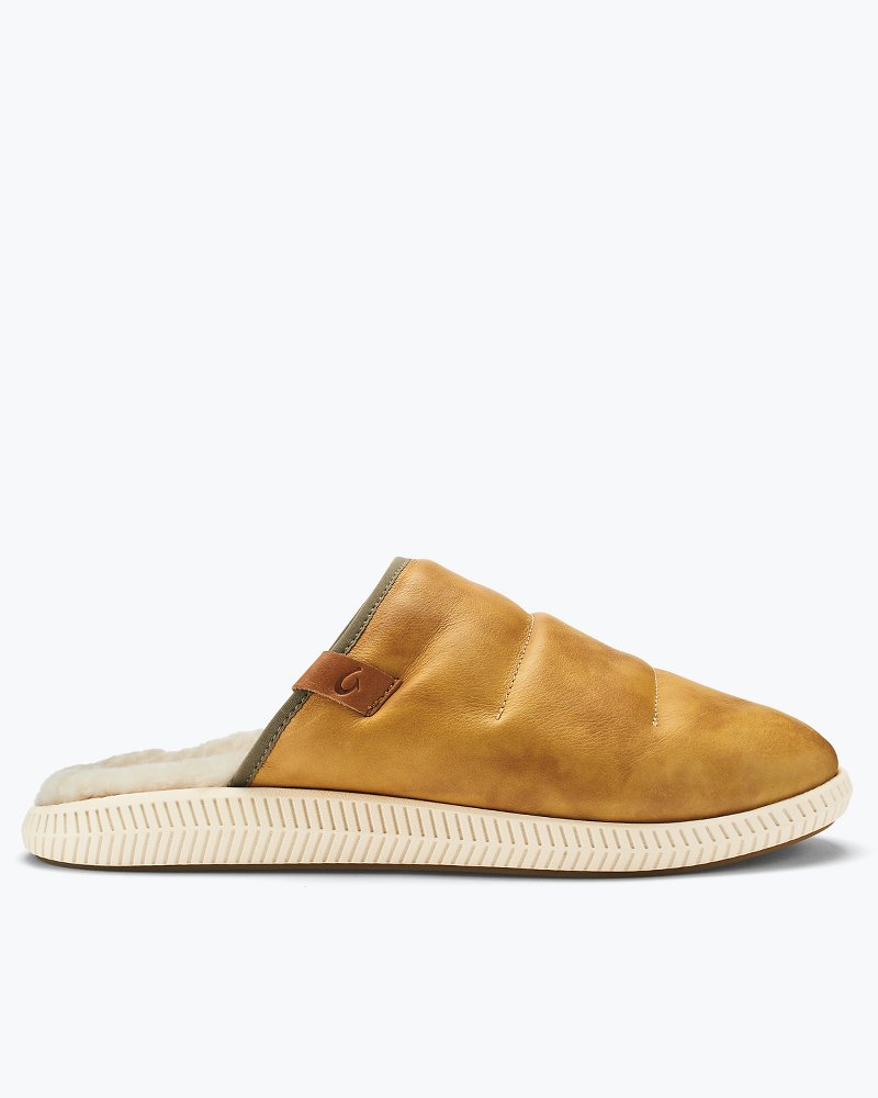 Fleece-Lined Suede Scuff Slippers