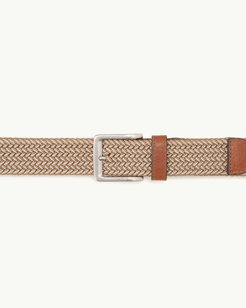 Tommy Bahama Men's Reversible Braided Stretch Belt (Black/Grey, S/M) at   Men's Clothing store