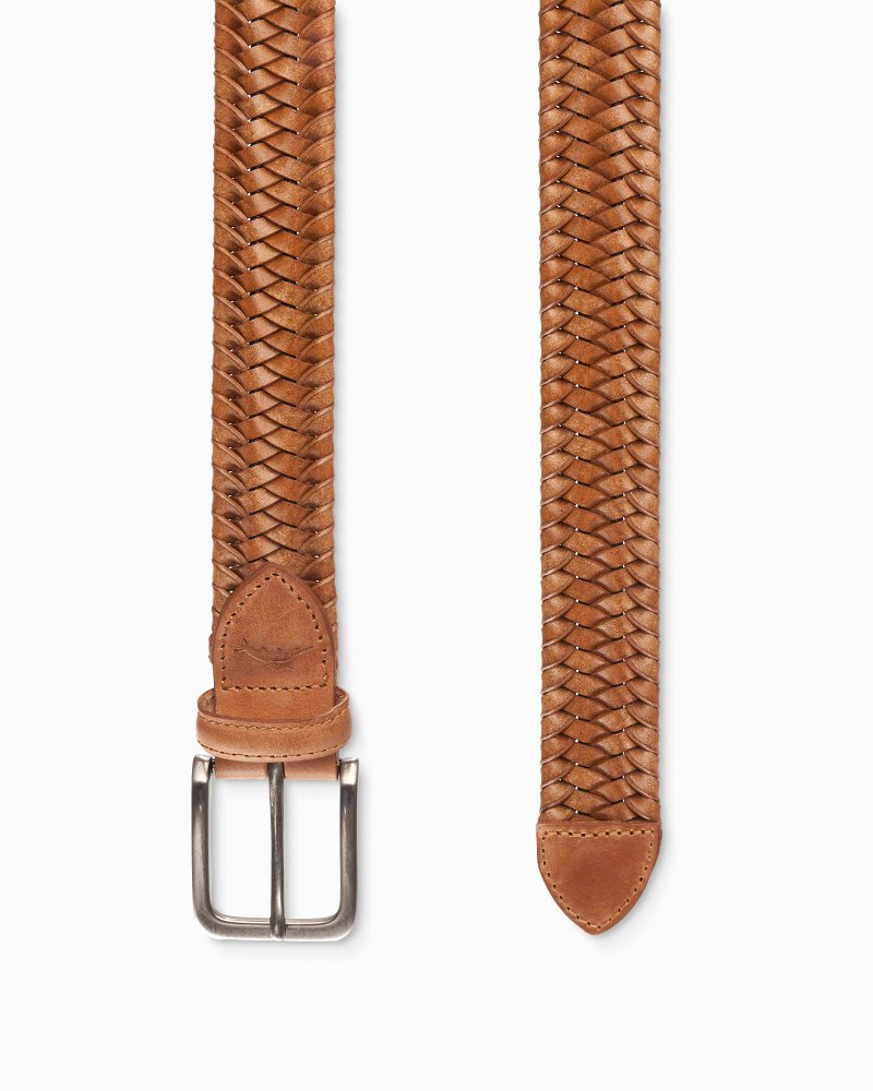 Big + Tall, Harbor Bay Stretch Braided Leather Belt