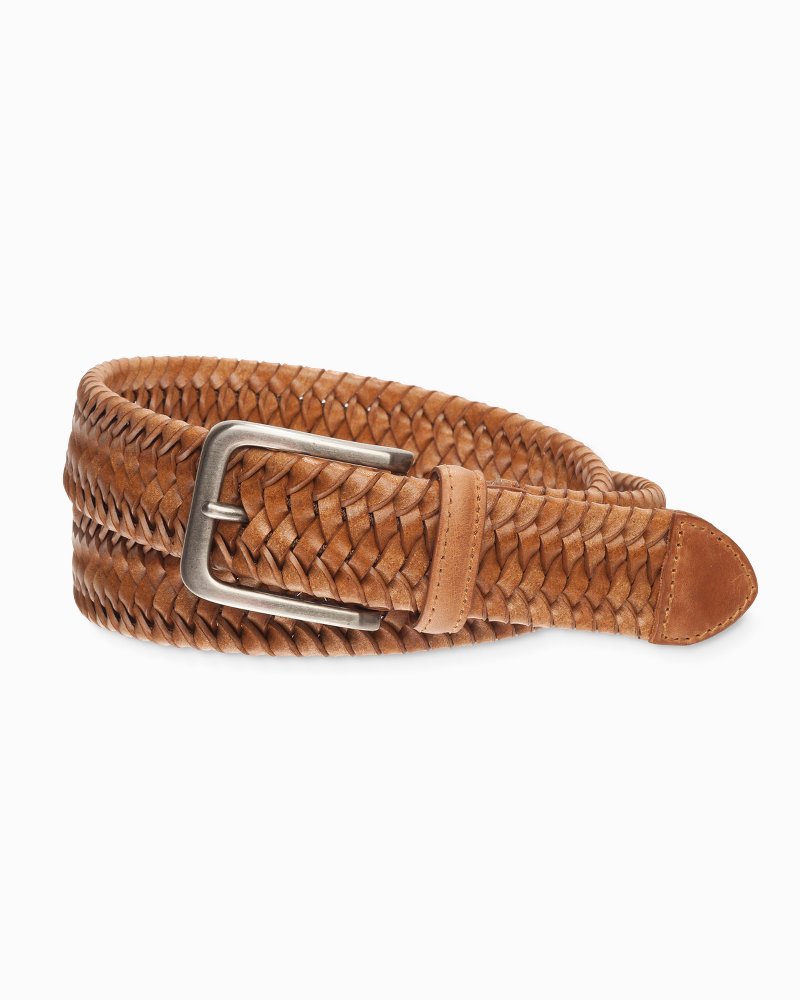 BRAIDED STRETCH LEATHER BELT BROWN – Will Leather Goods