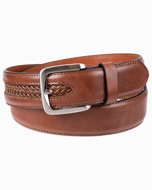 Braided Inlay Leather Belt