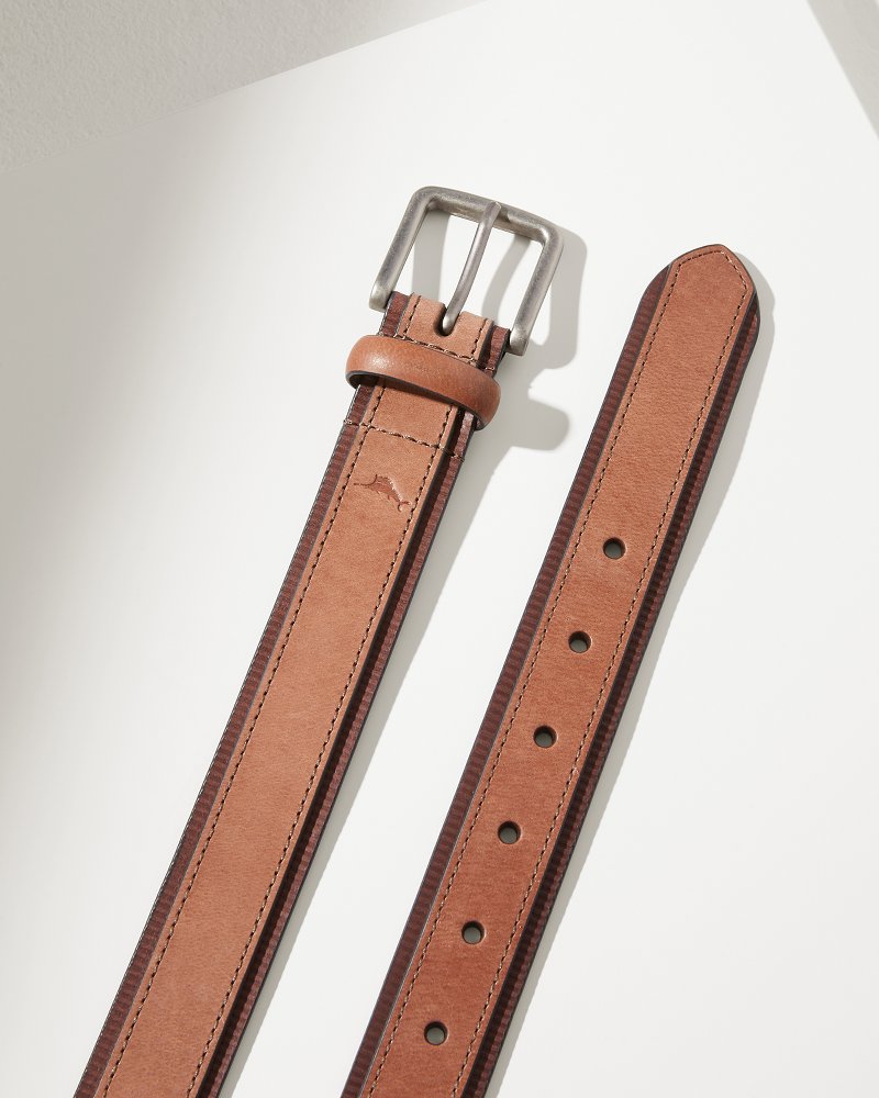 Tan Leather Overlay Belt