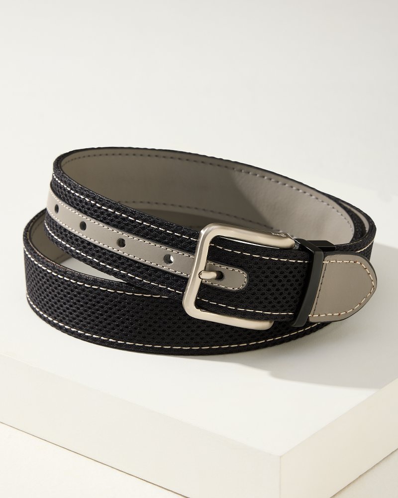 Leather Mesh Reversible Performance Belt