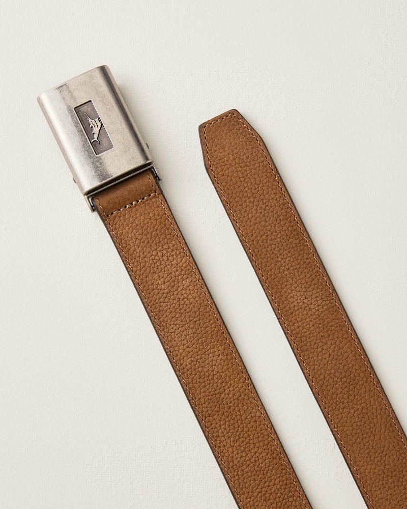 Tension Plaque Leather Belt
