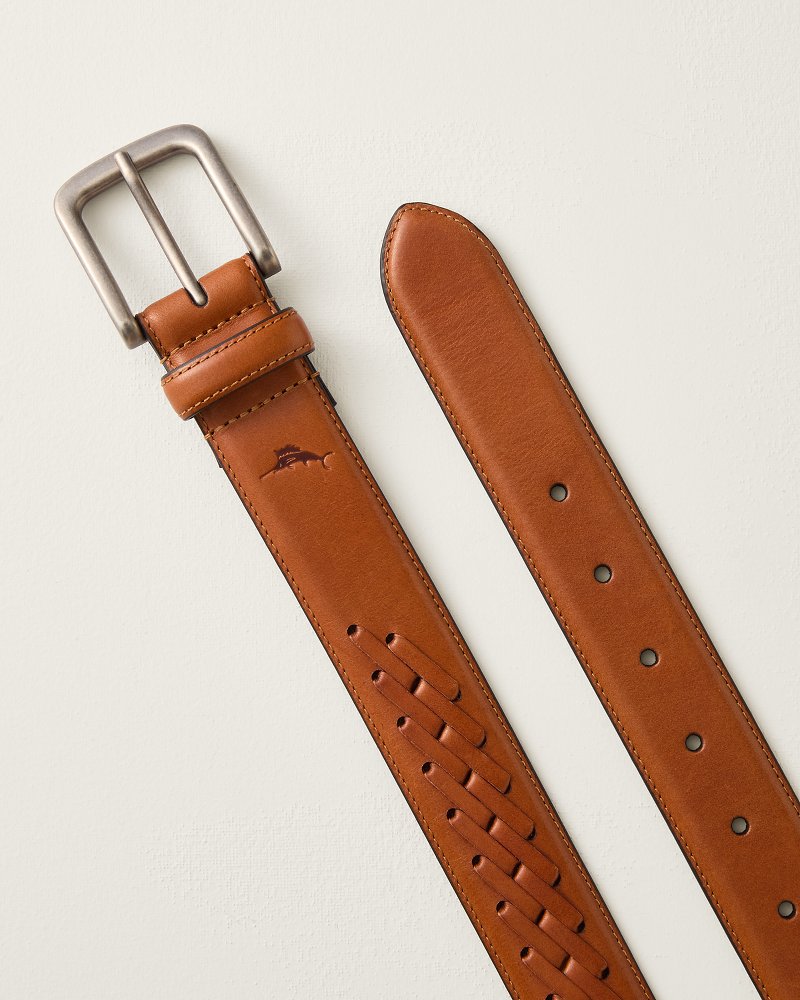 Feather-Edge Lace Leather Belt