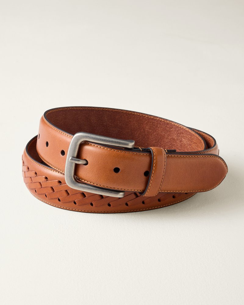 Feather-Edge Lace Leather Belt