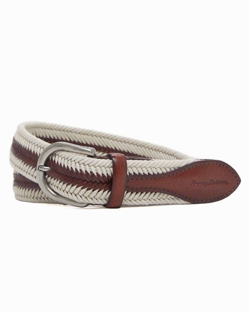 Tommy Bahama Braided Loop Leather Belt, Belts