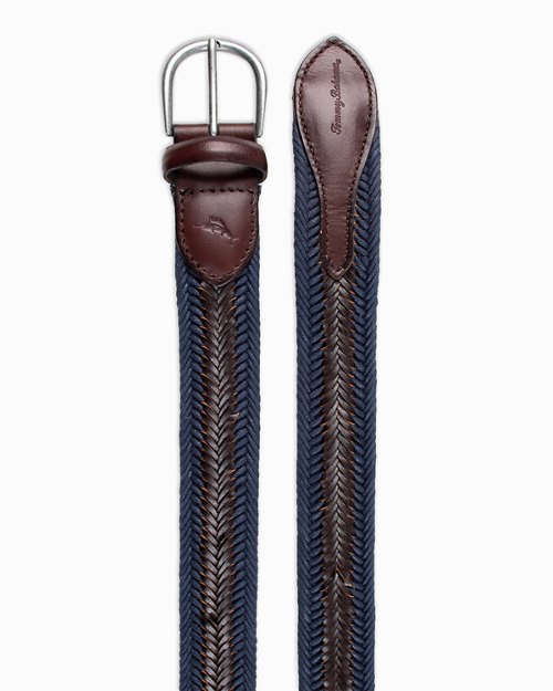 Leather And Fabric Braid Belt