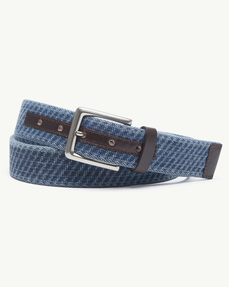 Leather-accent braided belt, Le 31, Men's Casual Belts