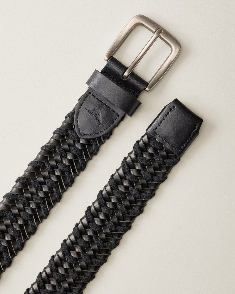 Waxed Cord Leather Stretch Belt