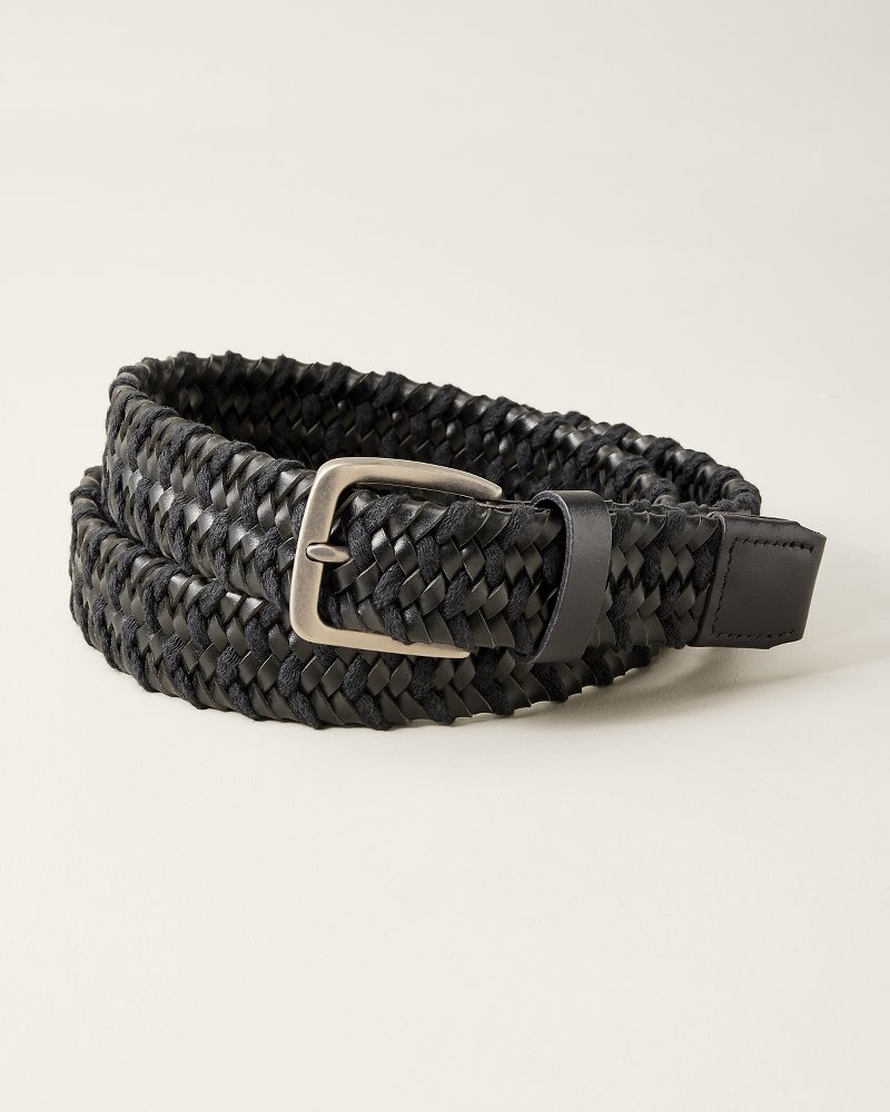 Waxed Cord Leather Stretch Belt