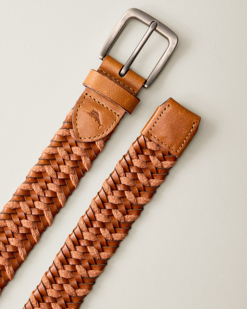 Waxed Cord Leather Stretch Belt