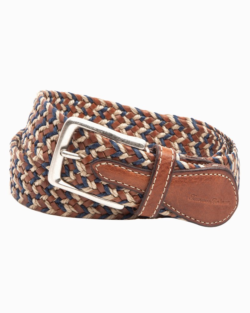 Fabric and Leather Braided Belt