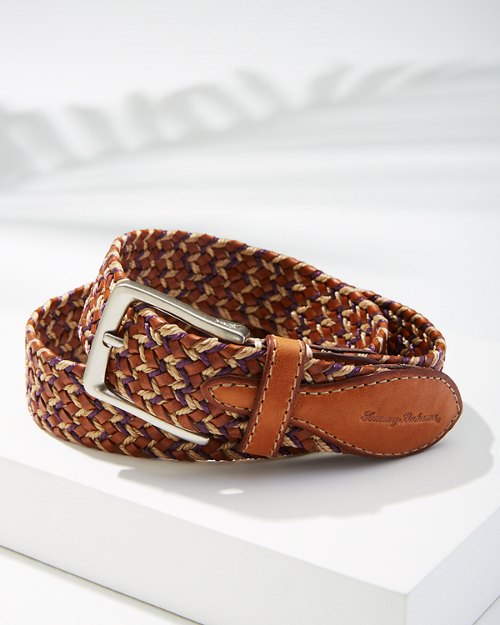 Fabric and Leather Braided Belt