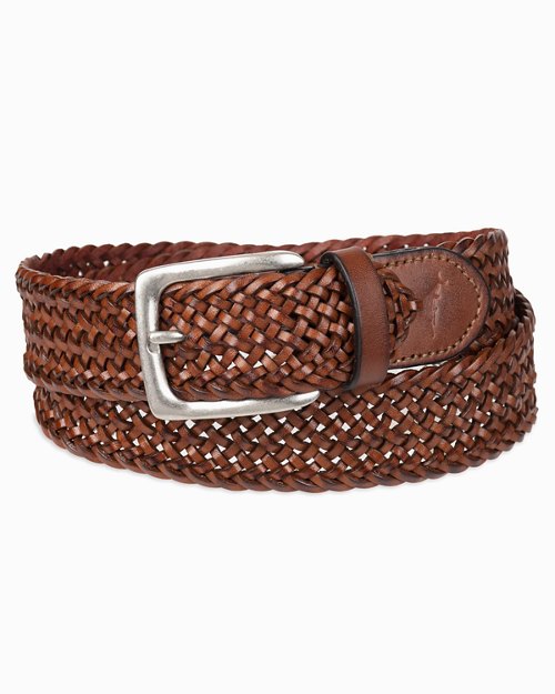 Leather Belt With Fine Leather Braid
