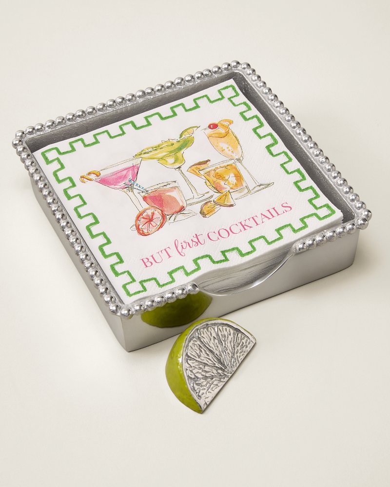 Mariposa Lime Wedge Beaded Napkin Box