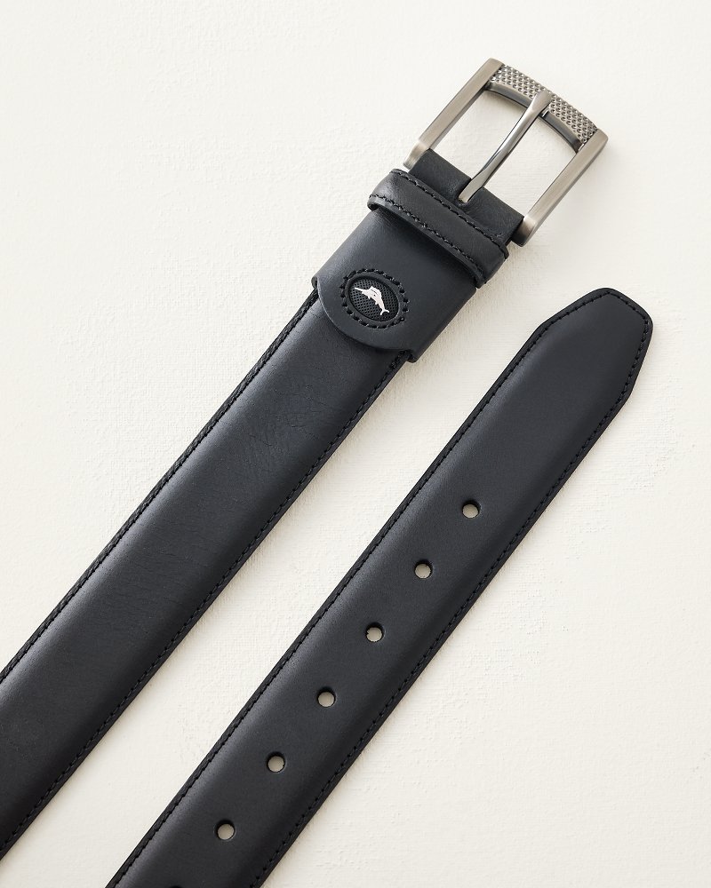 Big & Tall Feather-Edge Stretch Leather Belt
