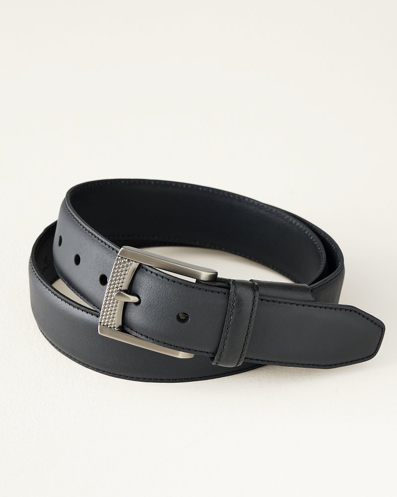 Big & Tall Feather-Edge Stretch Leather Belt