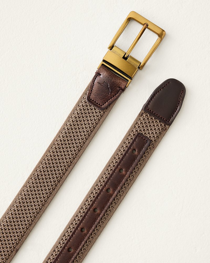Big & Tall Reversible Webbed Leather Belt thumbnail 3