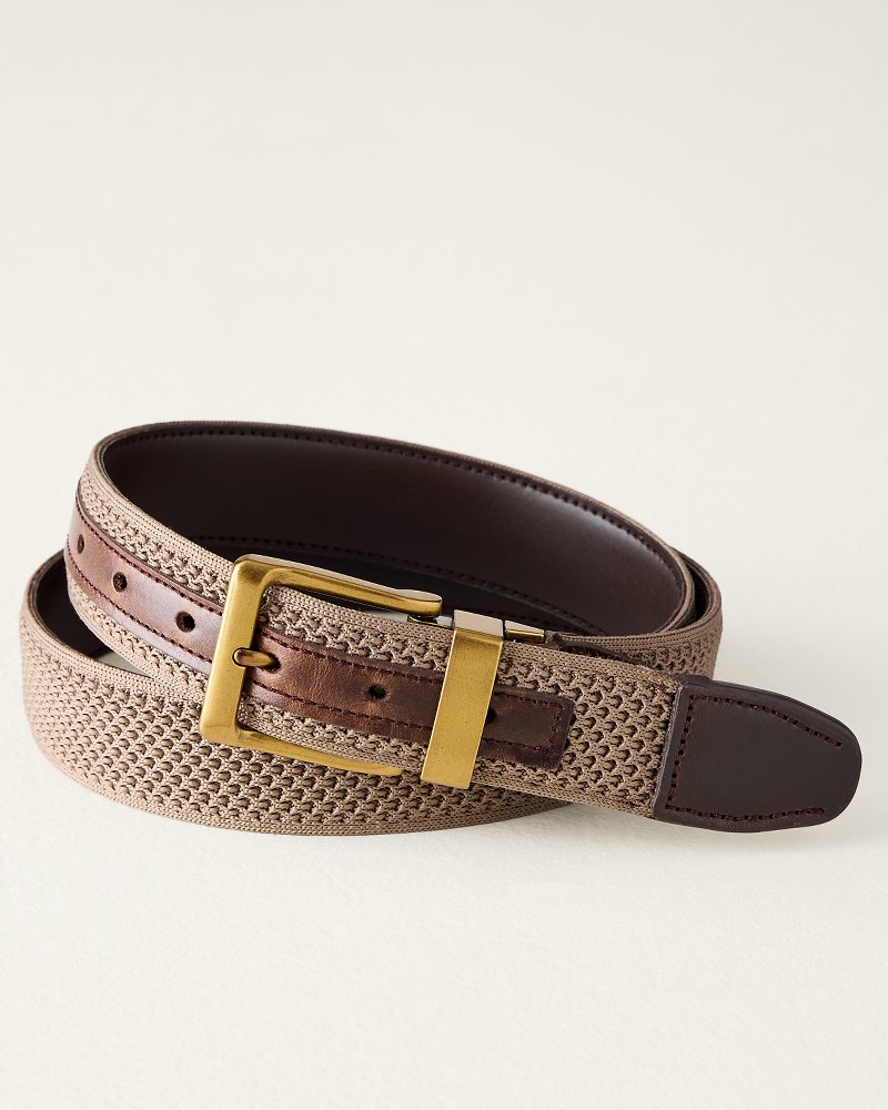 Big & Tall Reversible Webbed Leather Belt