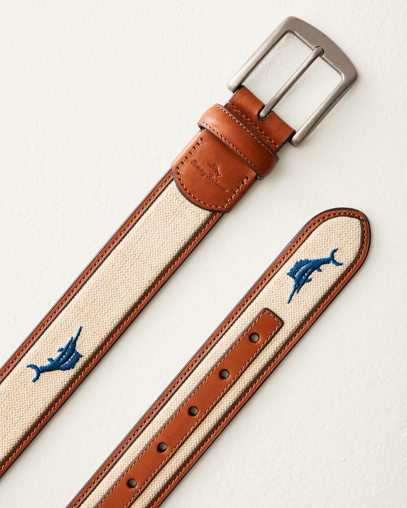 Big & Tall Embroidered Feather-Edge Belt