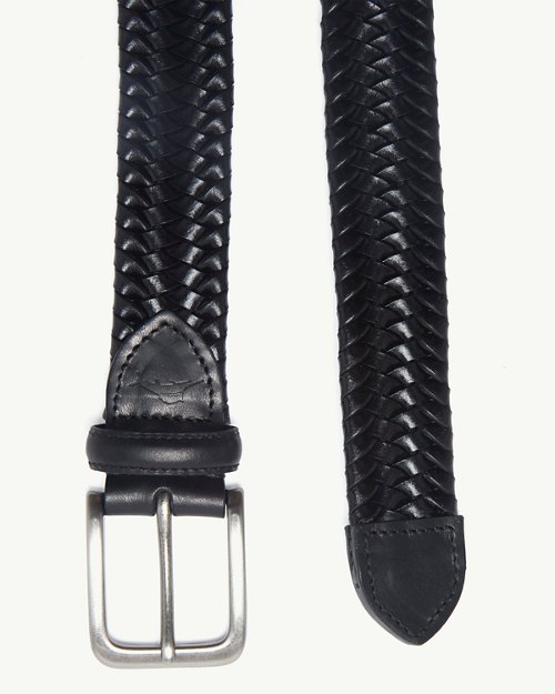 Big & Tall Braided Leather Stretch Belt