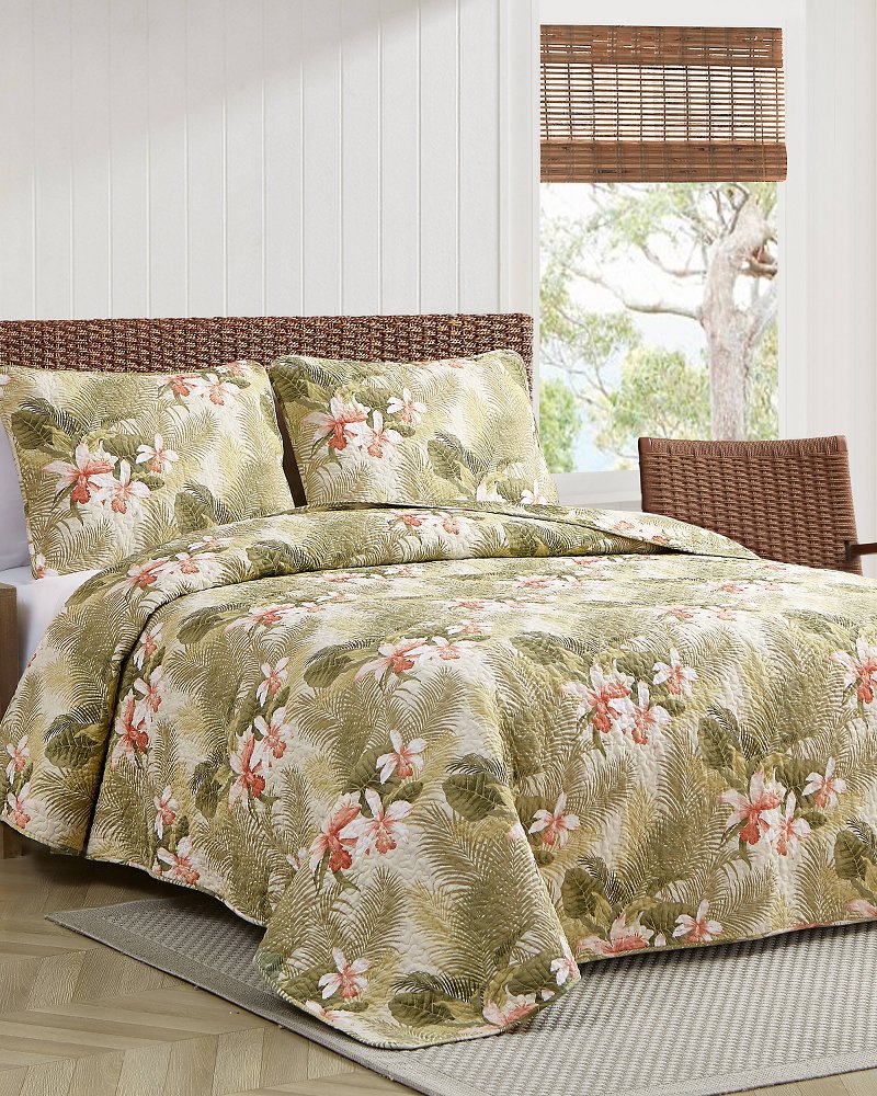 Tropical Orchid 3-Piece Full/Queen Quilt Set