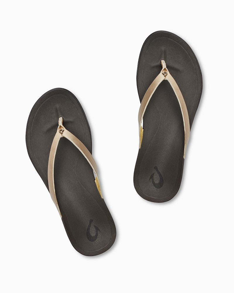 Olukai Paniolo Women's Leather Sandals Rubber Sole Hook 20129 US Size 10  EUR 40