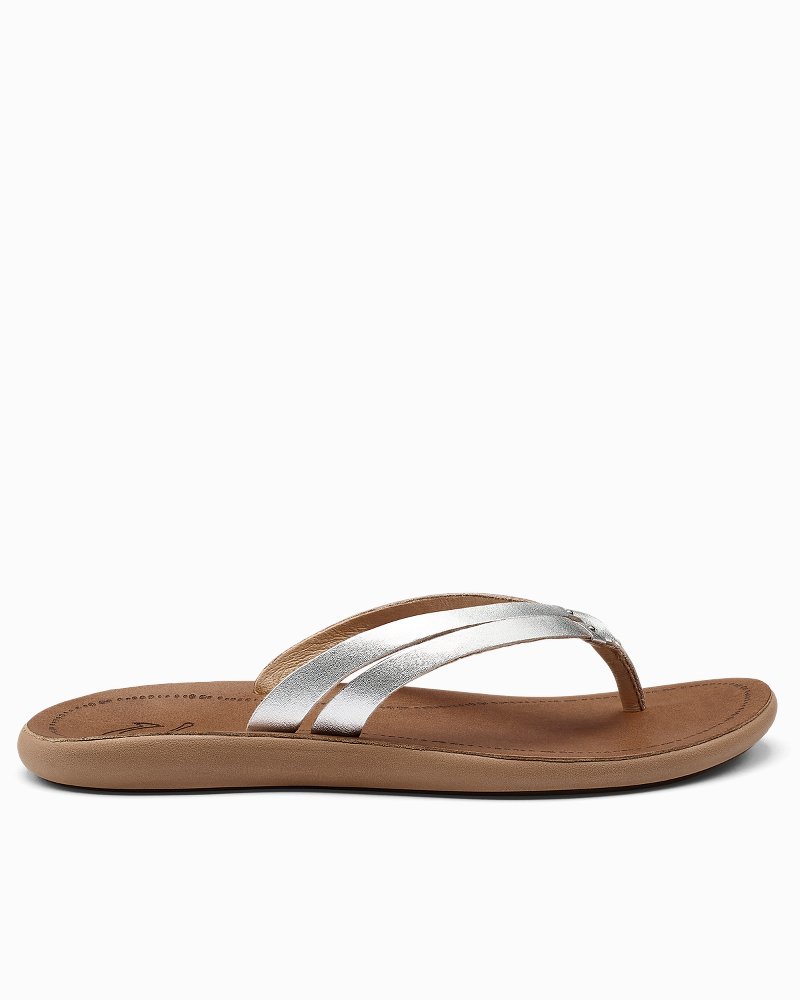 Kāmola Women's Leather Slide Sandals - Tan