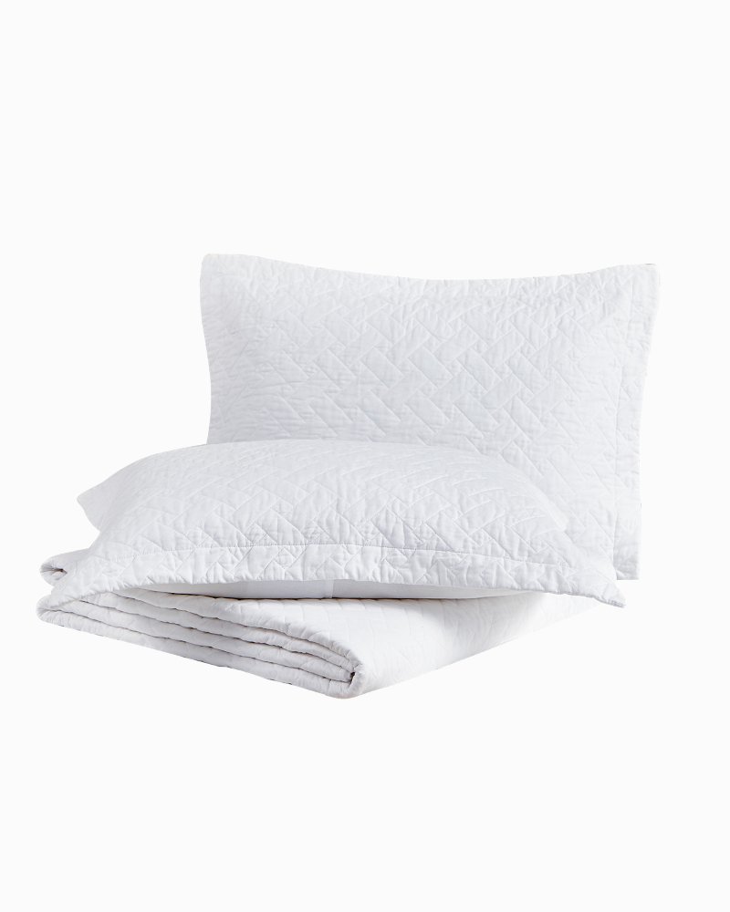 Tommy Bahama Solid Quilt Set - White - Twin