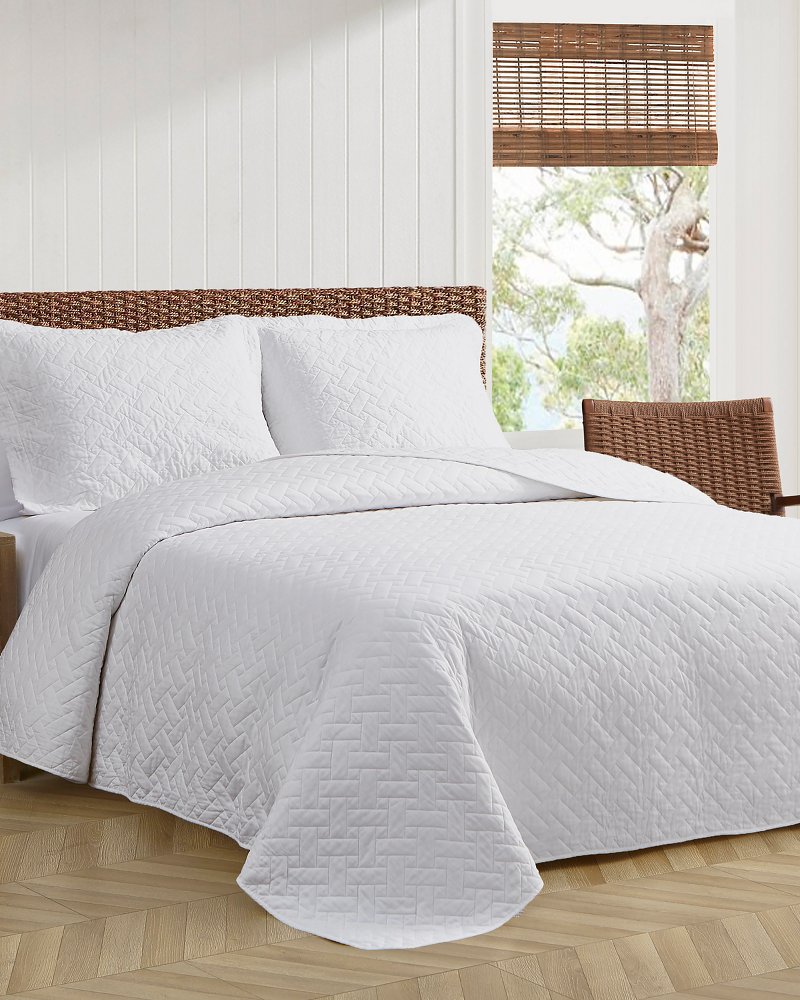 Tommy Bahama Solid Quilt Set - White - Twin