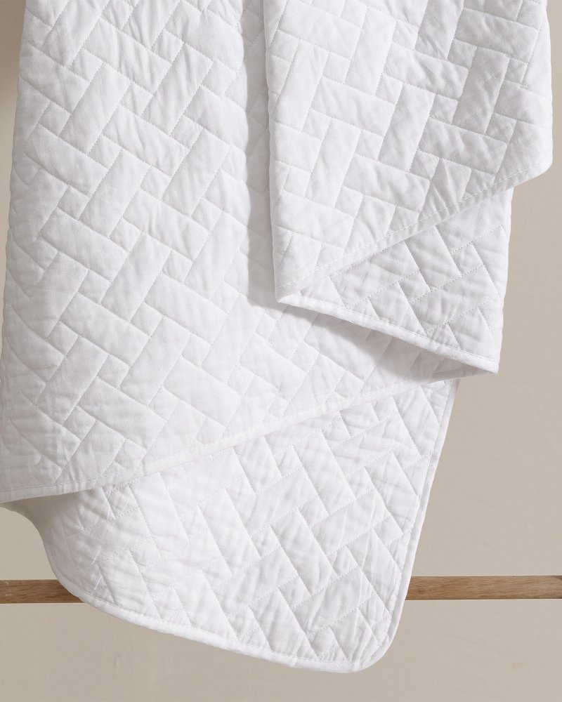 Tommy Bahama Ultra Soft Plush Solid Blanket, White, King