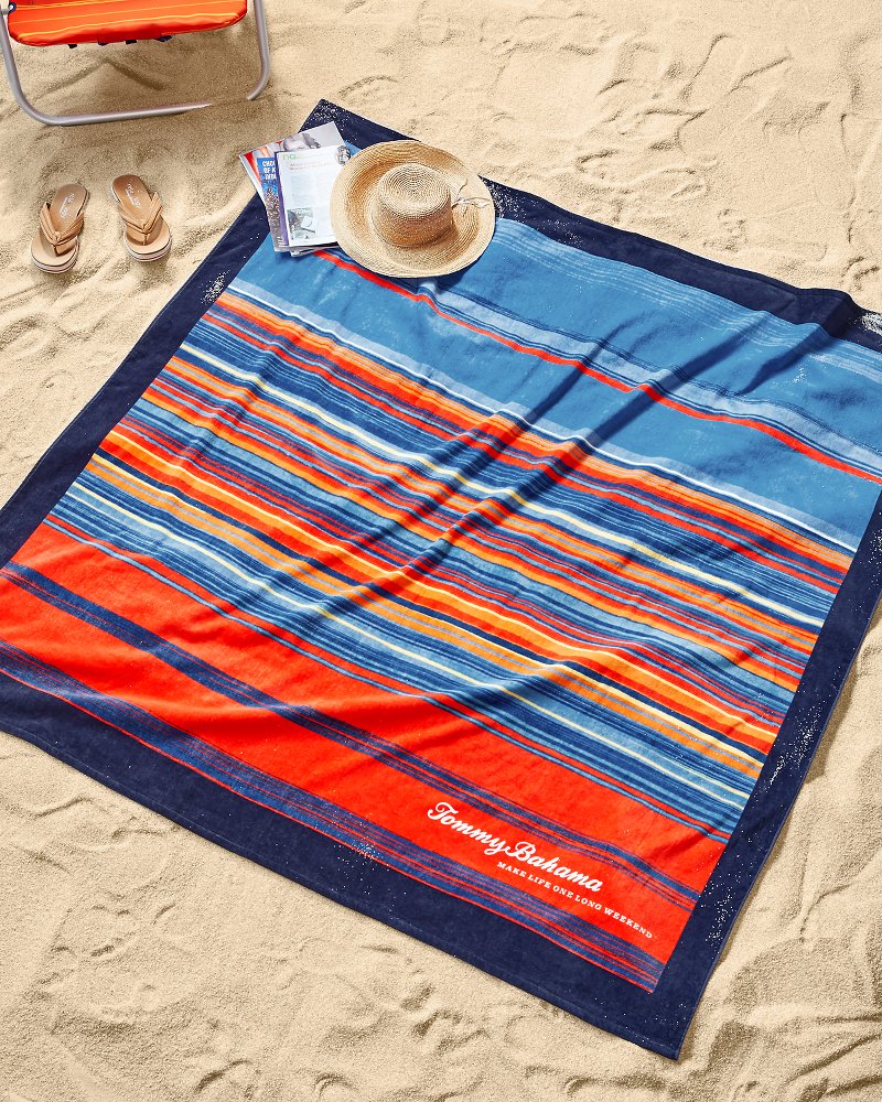 Scenic Striped 6x6 feet Blanket Size Beach Towel