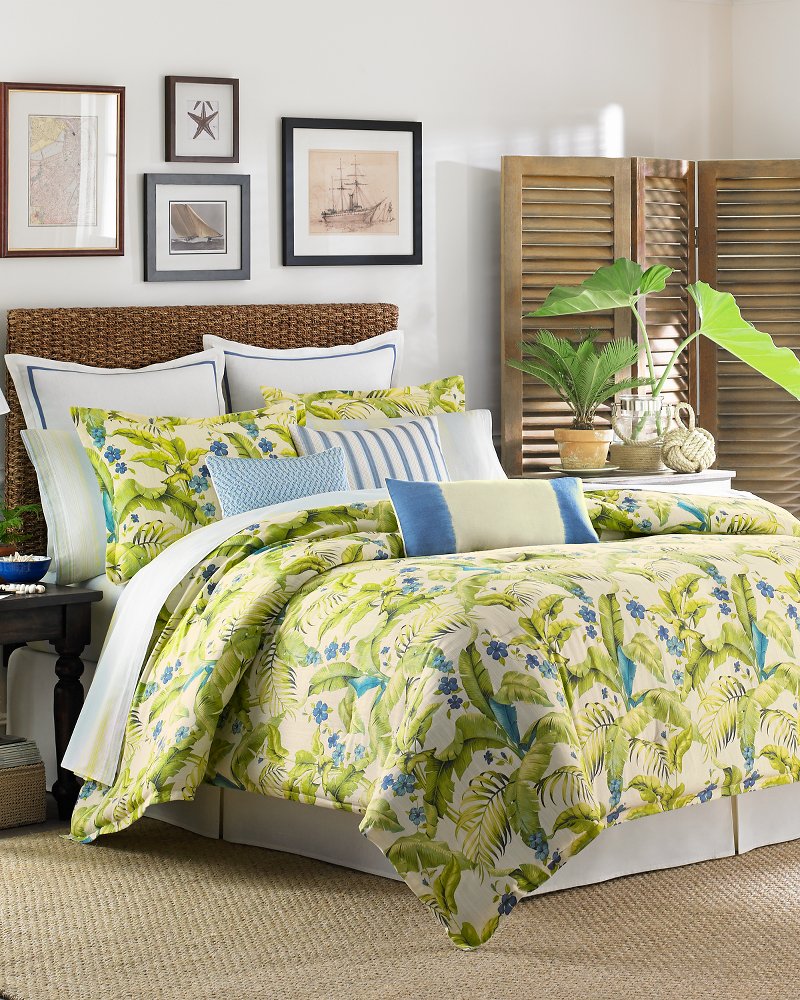 Home Garden Bedding Tropical Tommy Bahama Blue Palm King Size