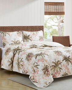 Tommy Bahama Topical Orchid Quilt Set King 