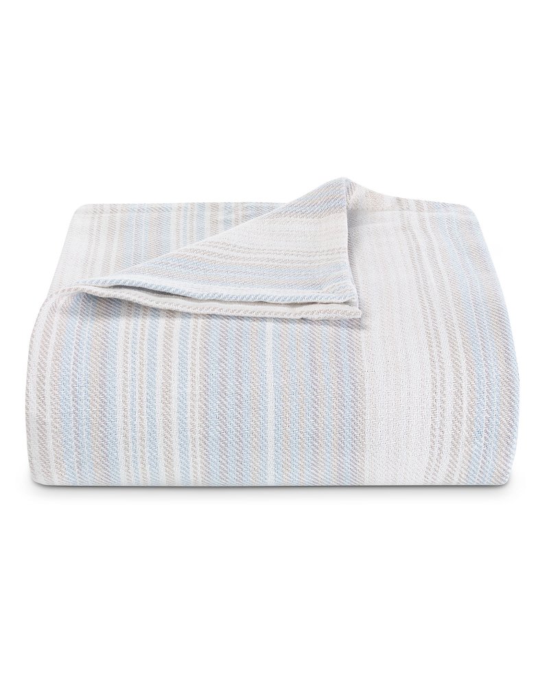Thumbnail for Sandy Shore Stripe Pale Blue Full/Queen Blanket