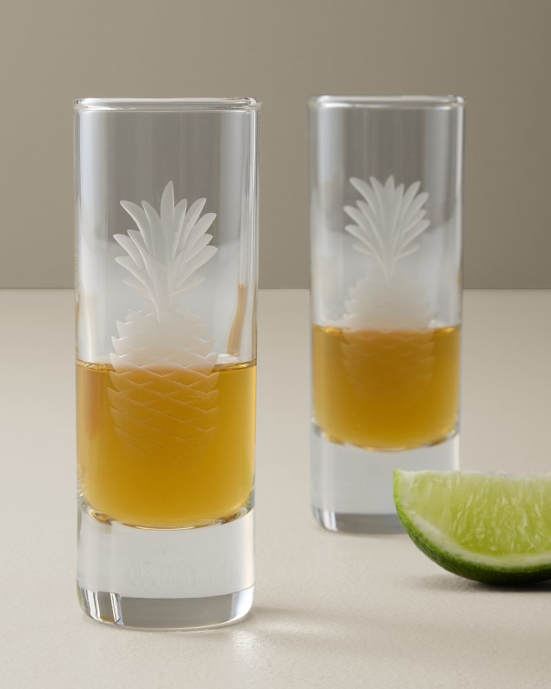 Etched Pineapple 2.5-oz. Shot Glasses — Set of 4