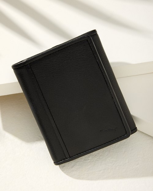 Pebbled Leather Trifold Wallet