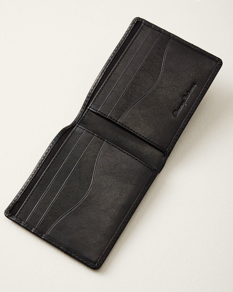 Textured Embossed Bifold Leather Wallet