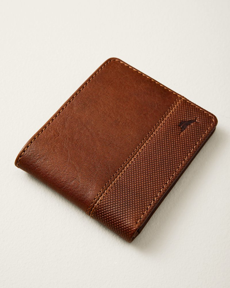 Textured Embossed Bifold Leather Wallet