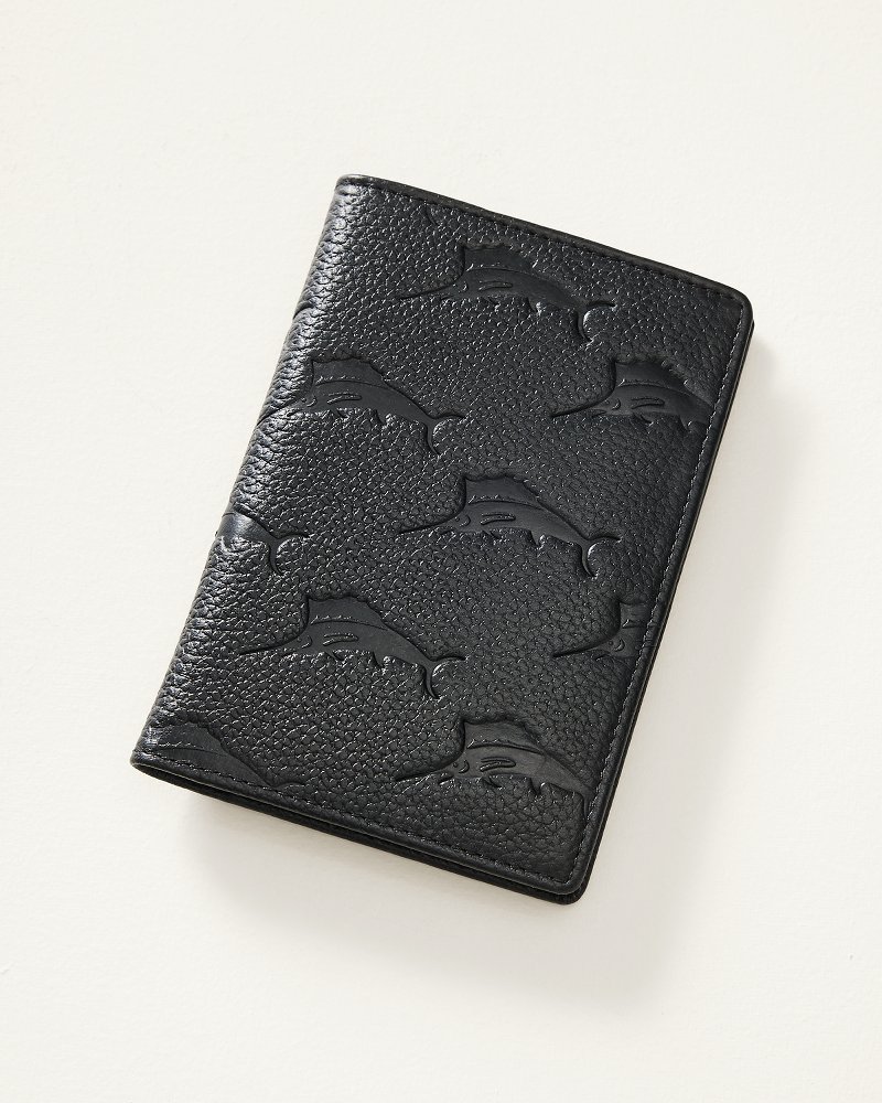 Embossed Marlin Leather Passport Case