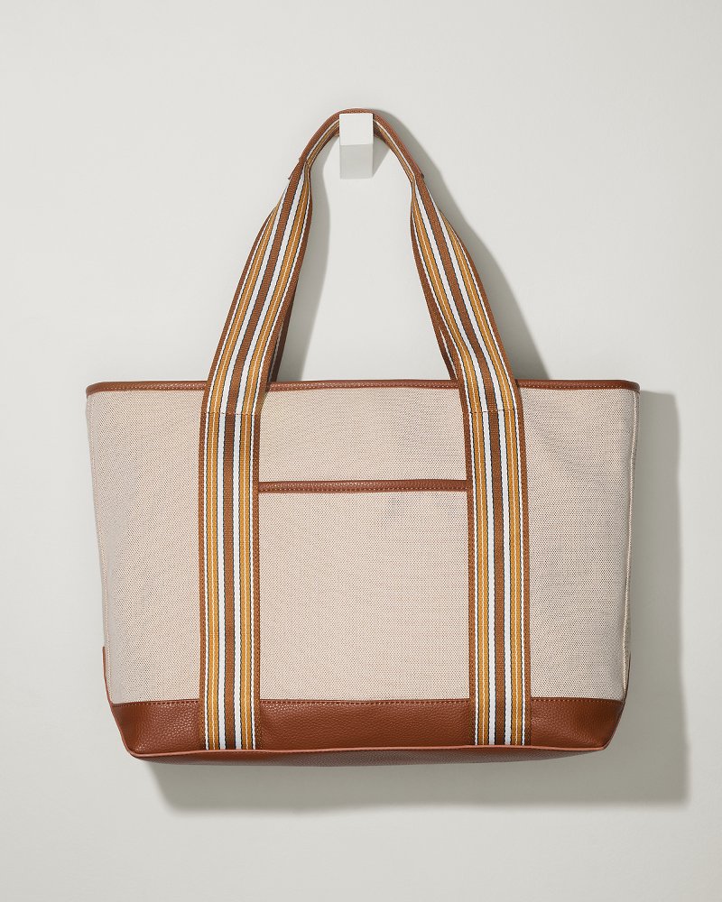 Capri Tan Stripe Travel Tote