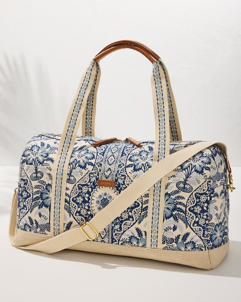 Navy Palms Fiesta Duffel Bag