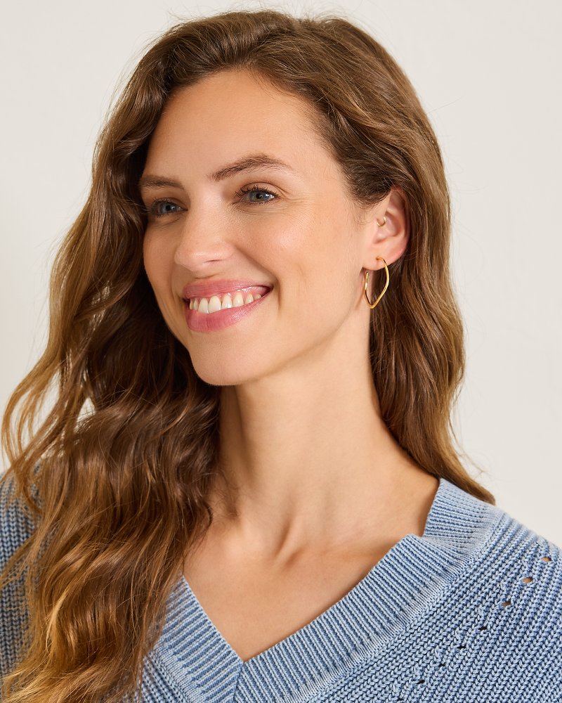 Splash Collection Ripple Wave Hoop Earrings