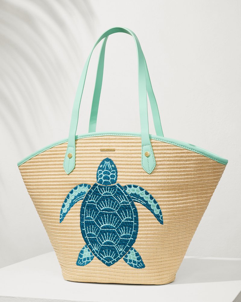 Turtle Straw Beach Tote