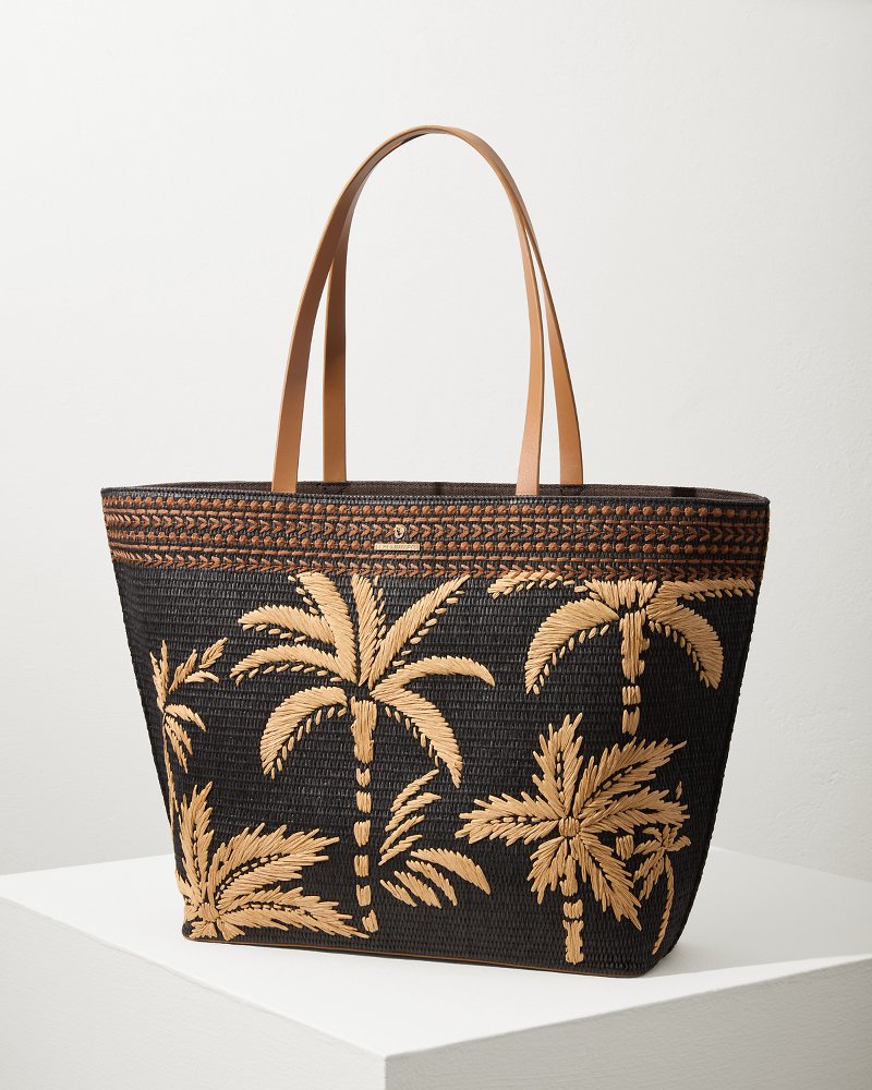 Raffia Palms Beach Tote