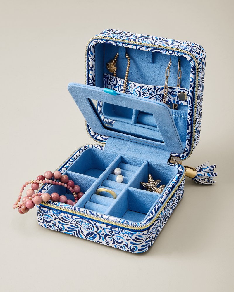 Palm Cove Square Travel Jewelry Box